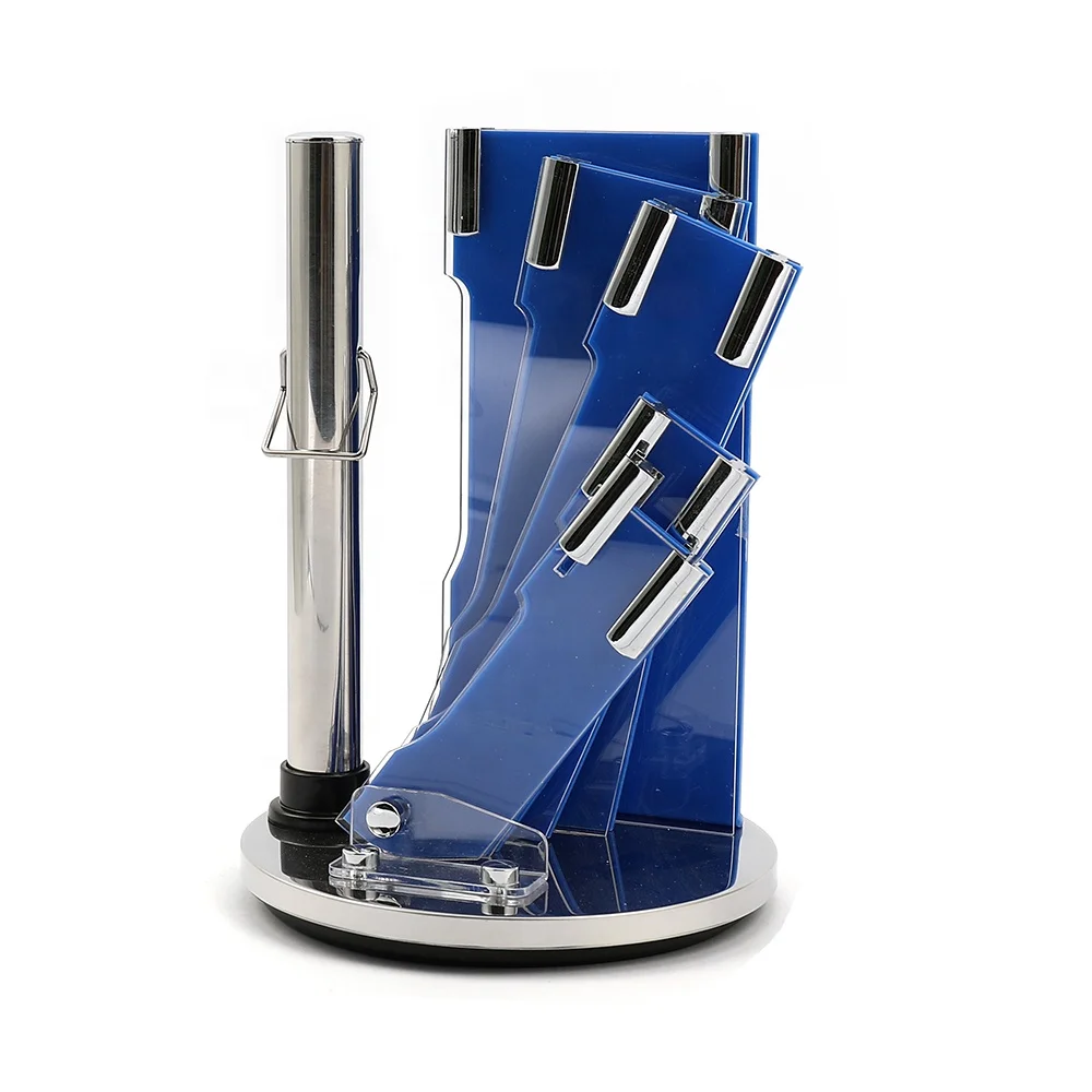 
Rotatable base design acrylic kitchen knife block knife stander holder 