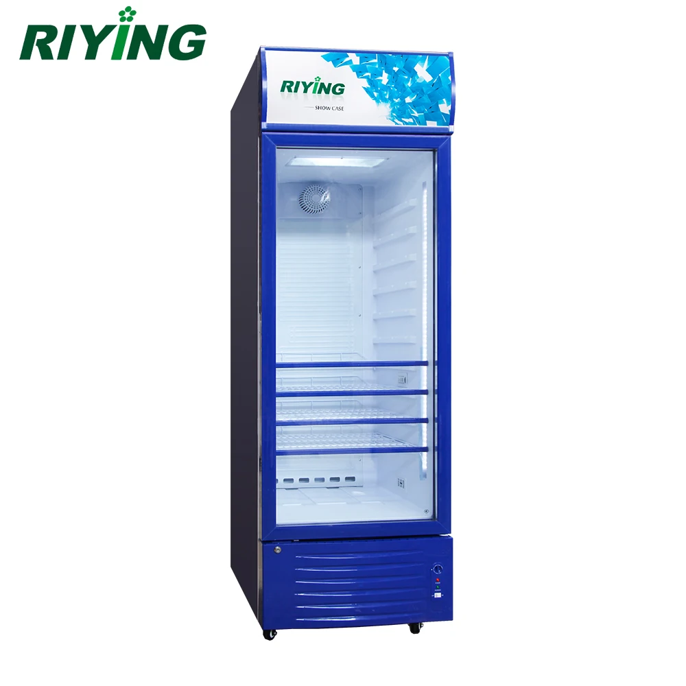 278 Liter Glass Door Commercial Display Fridge for Drinks with SASO Certificate