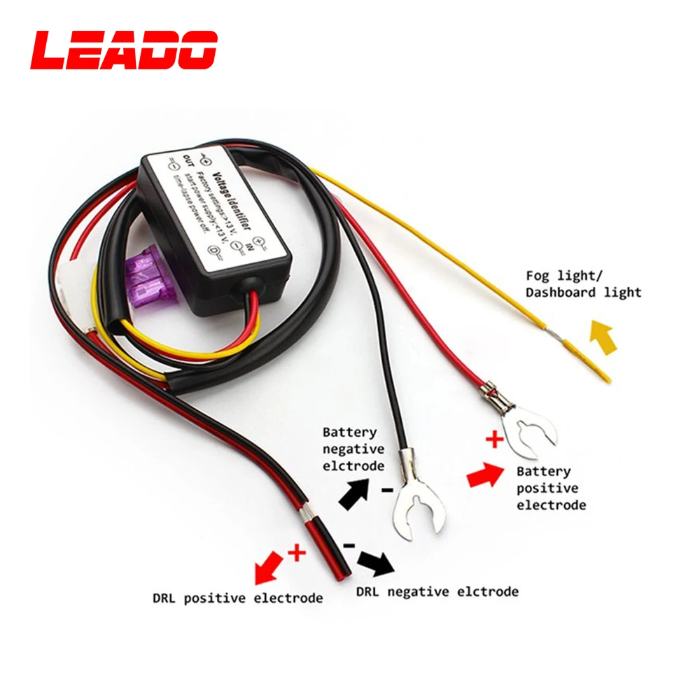Auto Car Led Light Relay Harness Dimmer On Off DRL Controller Module