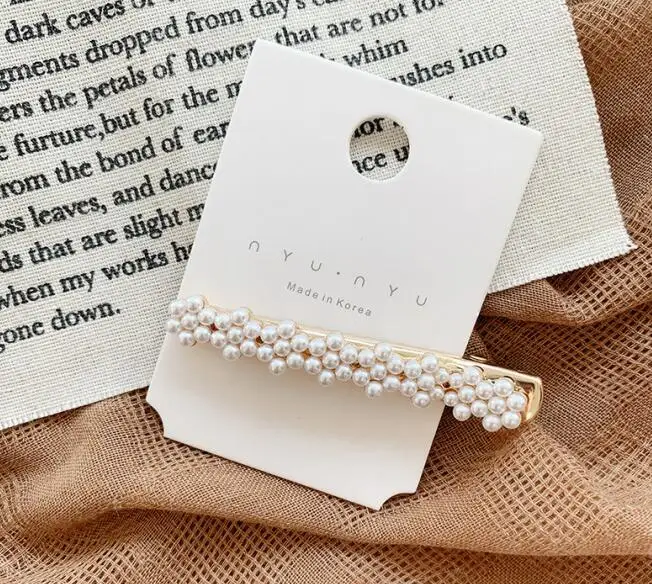 2019 New fanci multi designs gold hair clip korean pearl hairpin collections