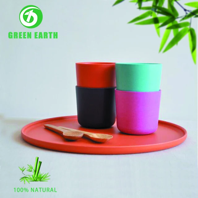 
Assorted color deradable bamboo fiber melamine food round dinner plate 