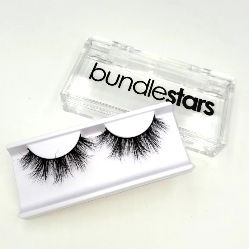 2019 new style no MOQ plastic clear eyelash packaging box 3D  mink eyelashes with logo