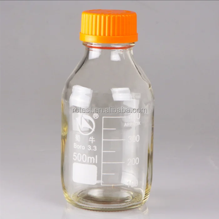 500ml Laboratory Clear and Amber Glass Reagent Bottle