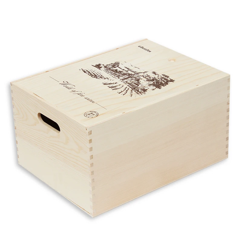 Wholesale high quality custom 6 bottle wooden wine box