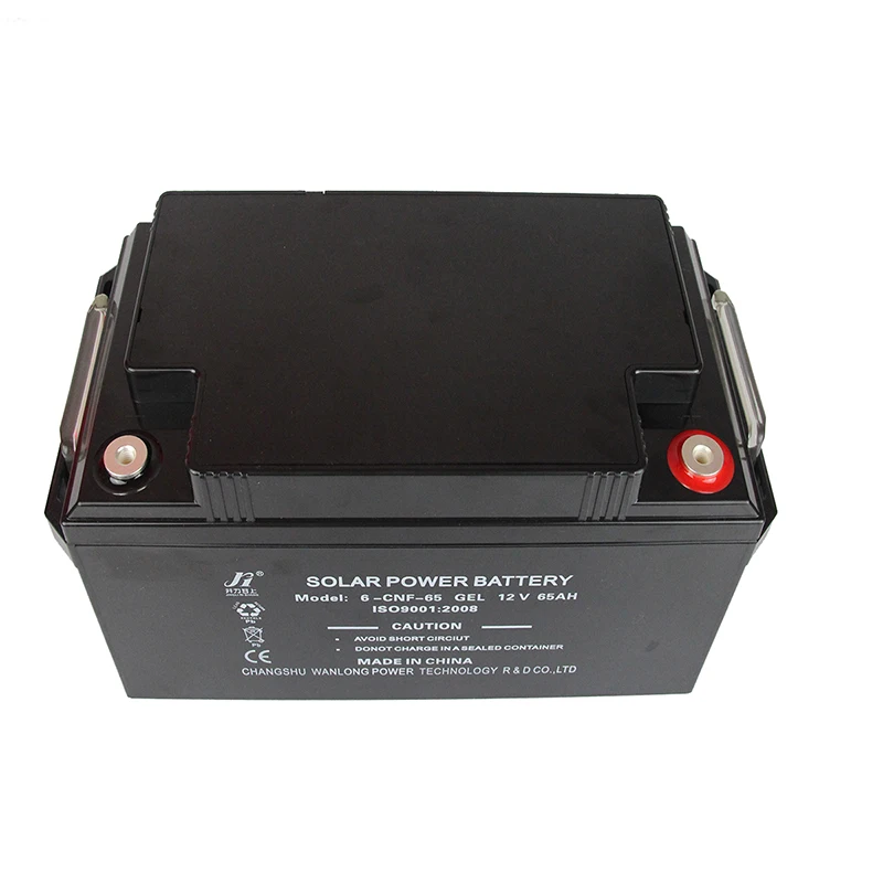 Гель свинцово-кислотная аккумуляторная батарея многократного цикла глубокого заряда-разряда 12V 65AH Солнечная аккумуляторная батарея