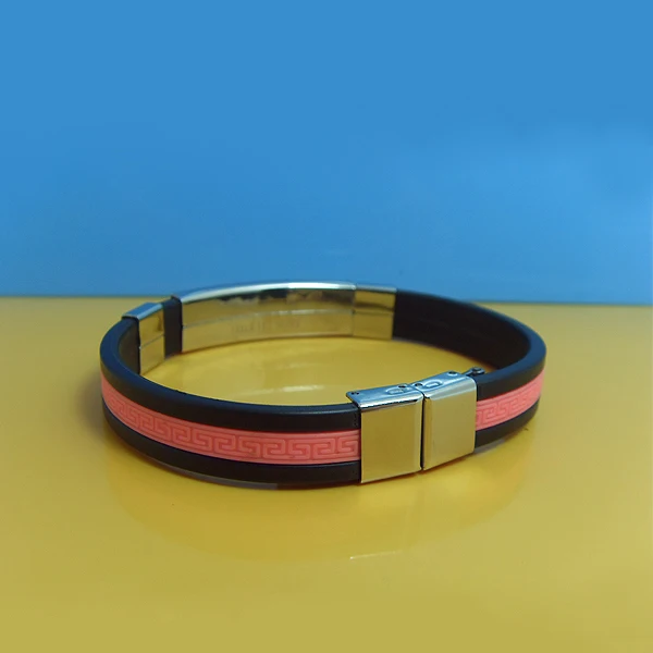 
Wholesale Customized Stainless Steel Adjustable Silicone Rubber Bracelets 