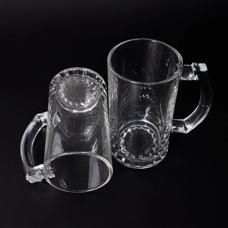 Custom beer glasses with handles logo 500ml glass mug