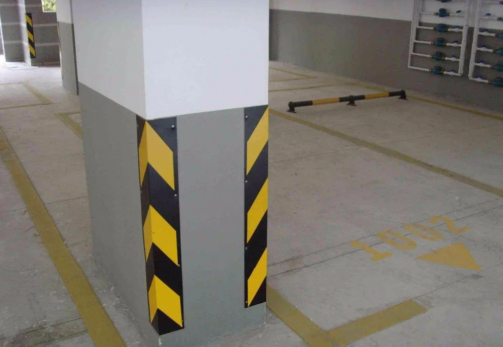 800mm right angle parking Safety reflective Rubber corner guards for walls