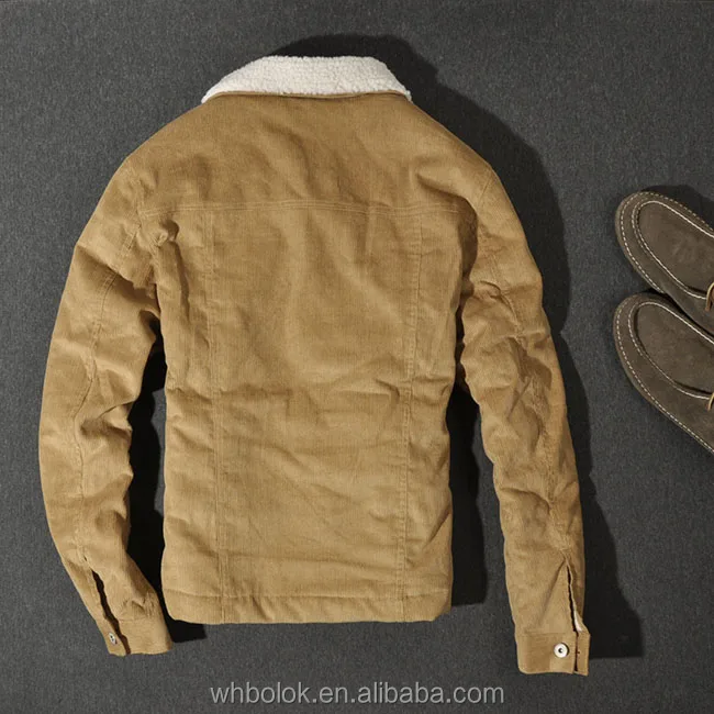 
OEM Fashionable winter quilted fleece lined corduroy jacket 