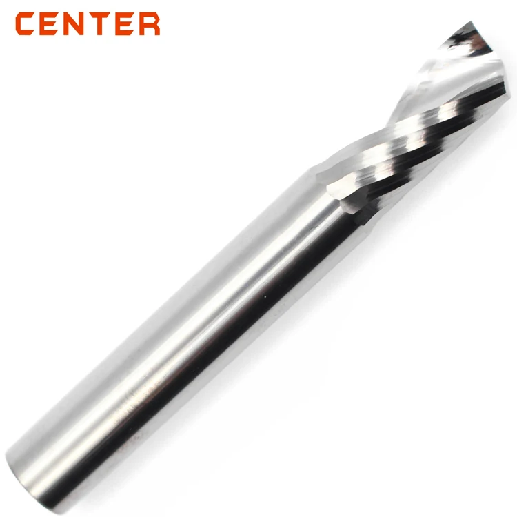 HRC 55 Single flute Down cut end mill for Acrylic, plastic, wood, foam and aluminum cutting