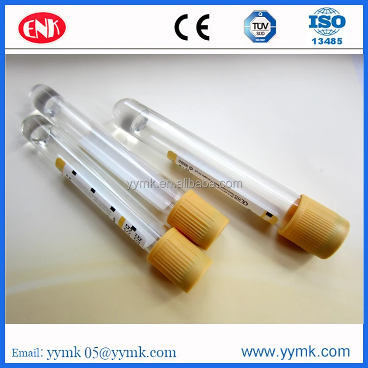 vacuum blood collection Gel and clot activator yellow cap tube