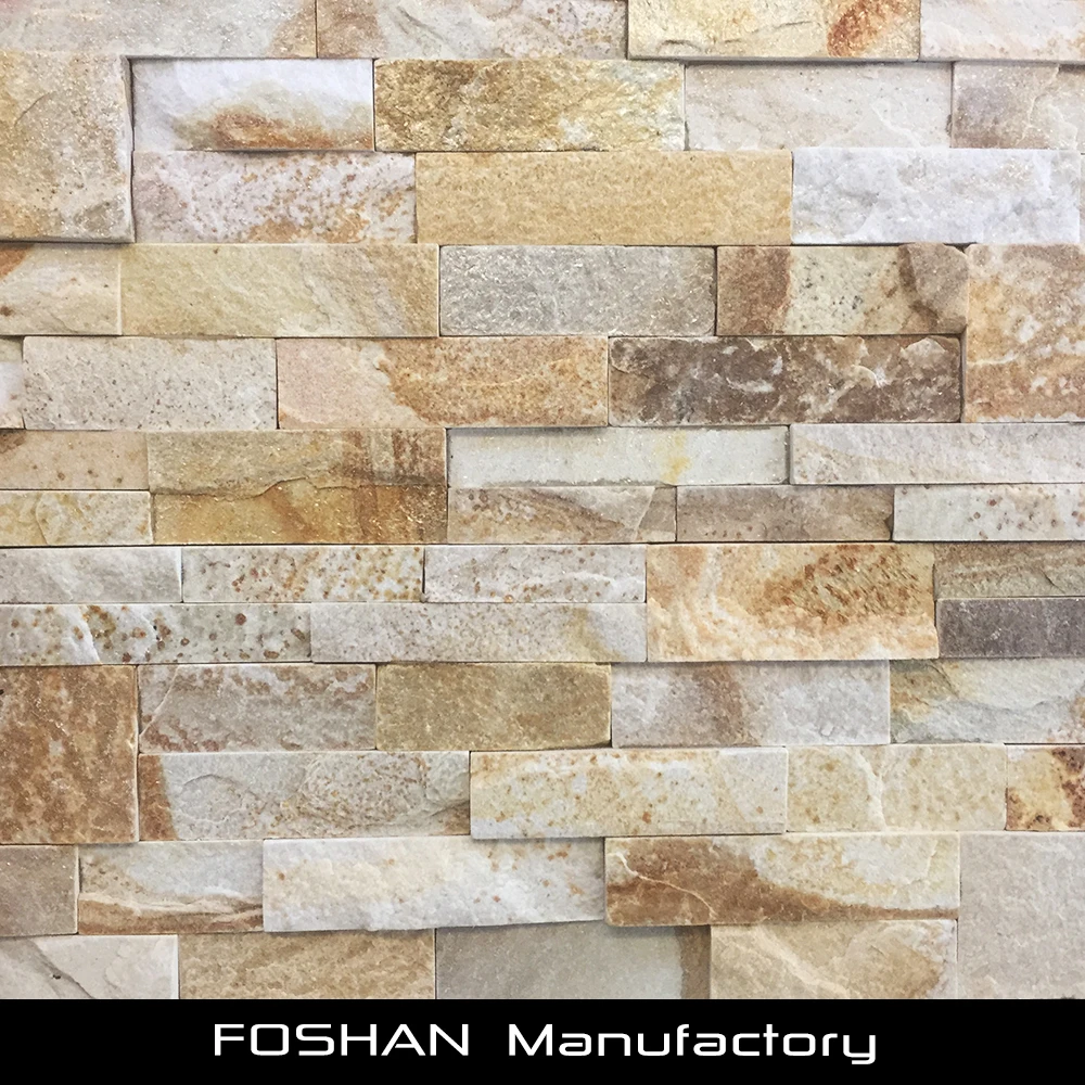 
Wholesale Price Yellow Marble Natural Cultural Stone Wall For Hotel Wall 