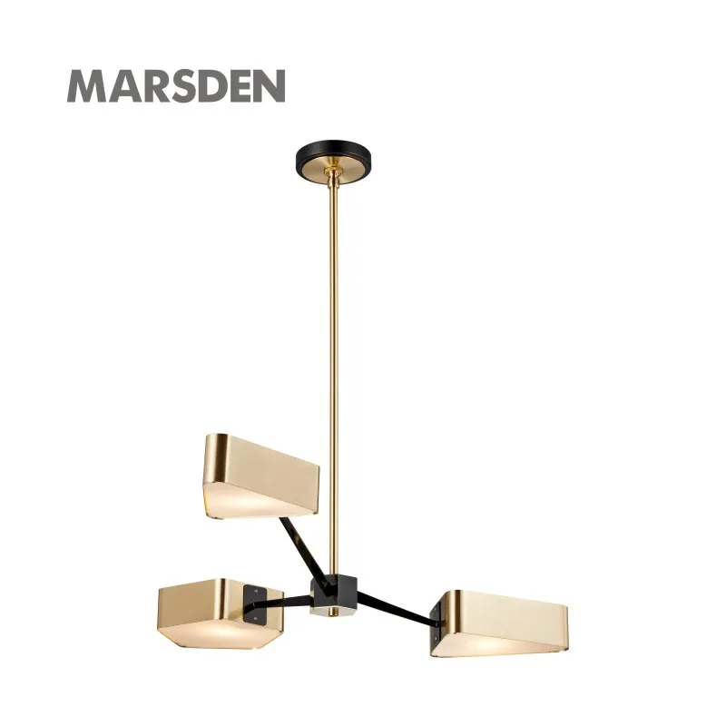 MARSDEN  living room brass black LED  luxury chandelier lighting