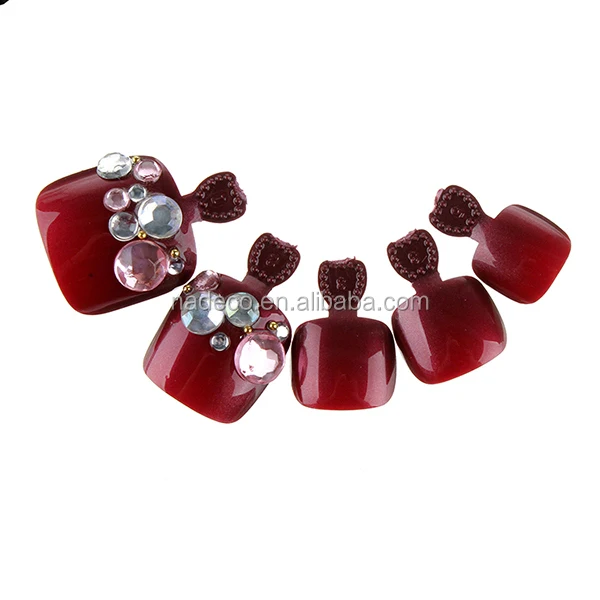 Gems False feet Nail 3D Jewelry Bride Wedding Acrylic Toe Nails