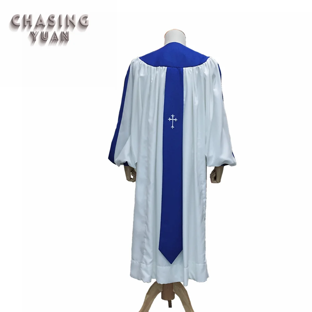 
Wholesale Custom White/Blue Church Choir Robe 