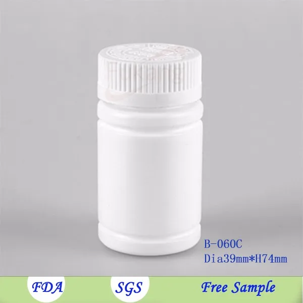 60ml Empty White HDPE Pharmacy Capsule/Pill Plastic Bottle Manufacture