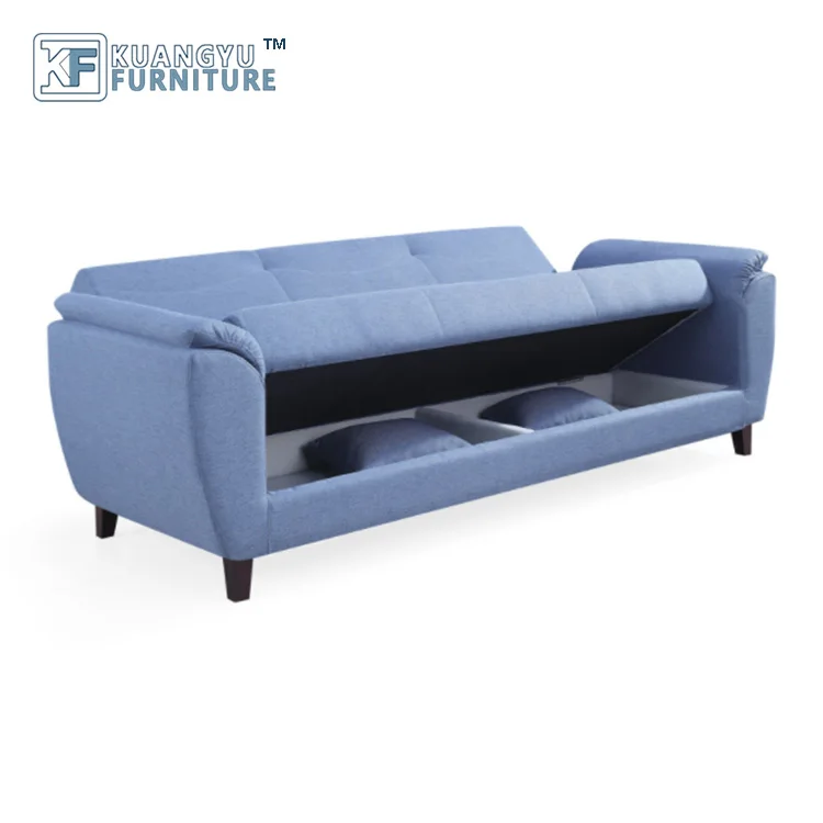 Modern solid wood fabric high density sponge sofa bed