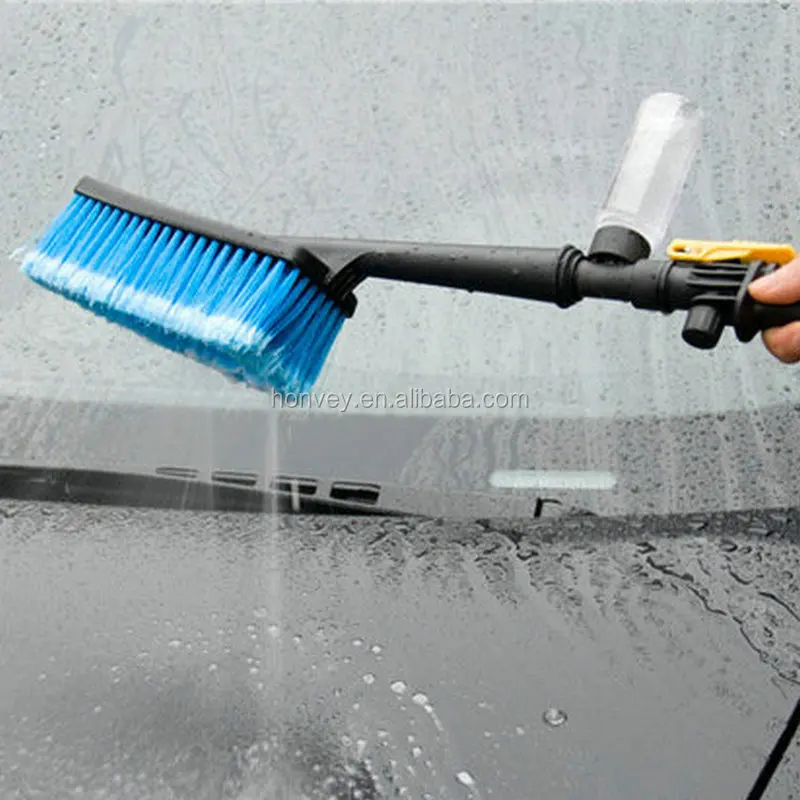 
Car Wash Brush With Retractable Long Handle Water Flow Switch Foam Bottle Car Cleaning Soft-bristle 