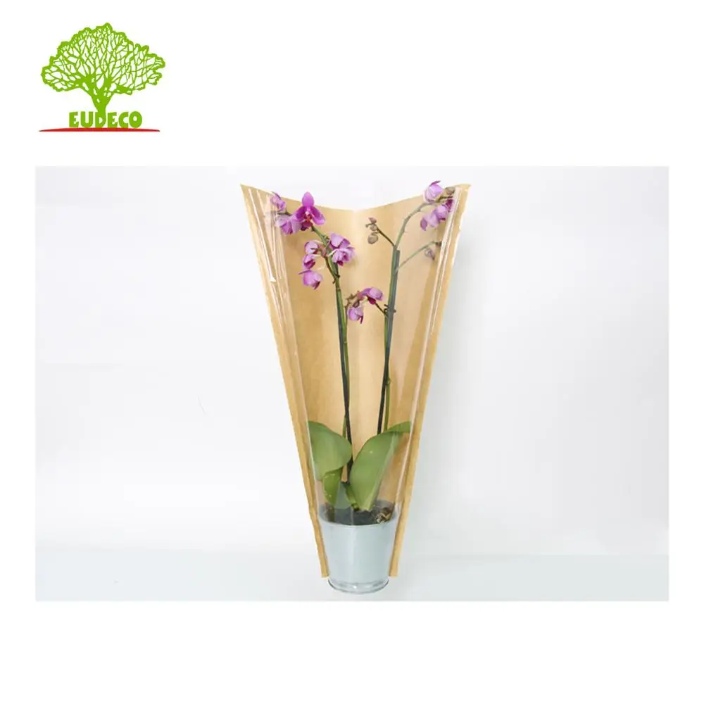 Plastic Fabric Packaging Bags for Plants Paper Flower Package Flower Packing Agriculture Disposable Pot Cover Spout Top Accept