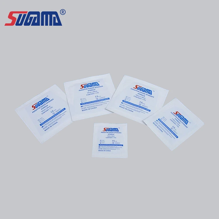 Medical wound dressing absorbent sterile paraffin gauze swab with free sample