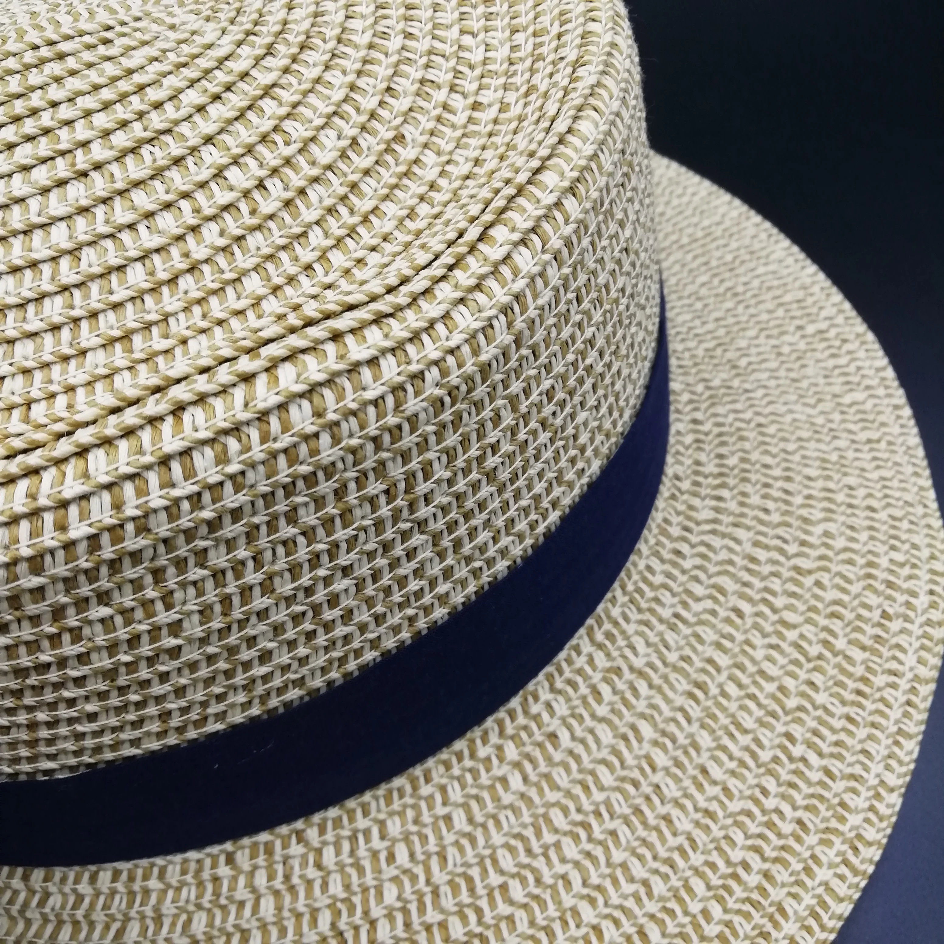 hot sale Japanese style custom boater straw hat with bowknot for lady
