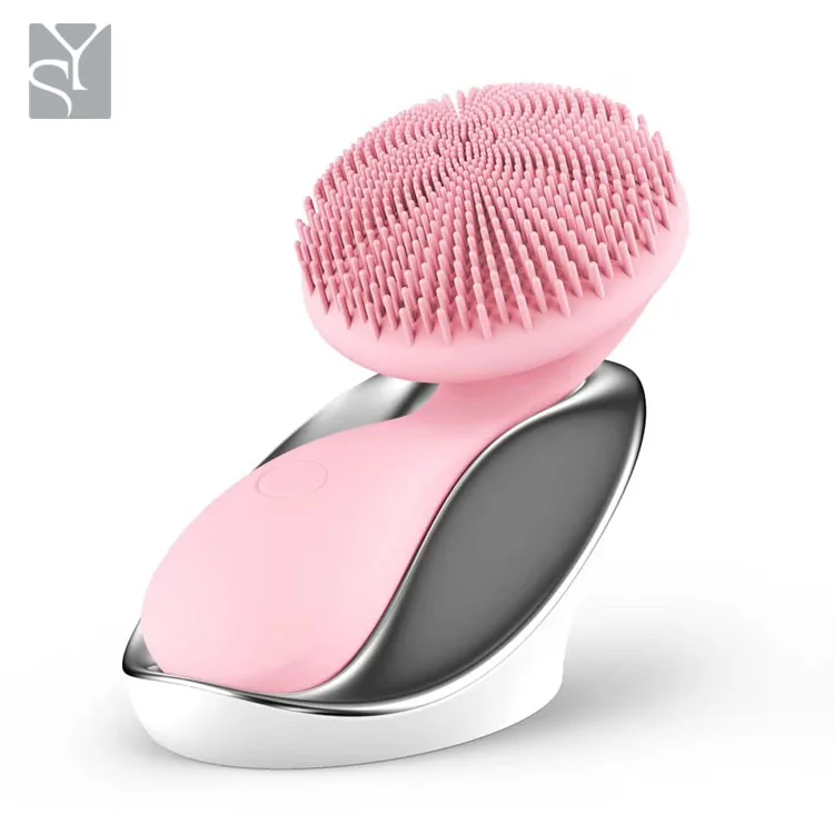 New design patent product waterproof electric silicone sonic face scrubber electric facial cleanser brush