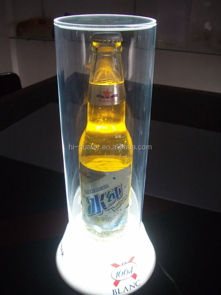 2012 Hot Sale LED Box Acrylic Beer Display stand with logo lighting