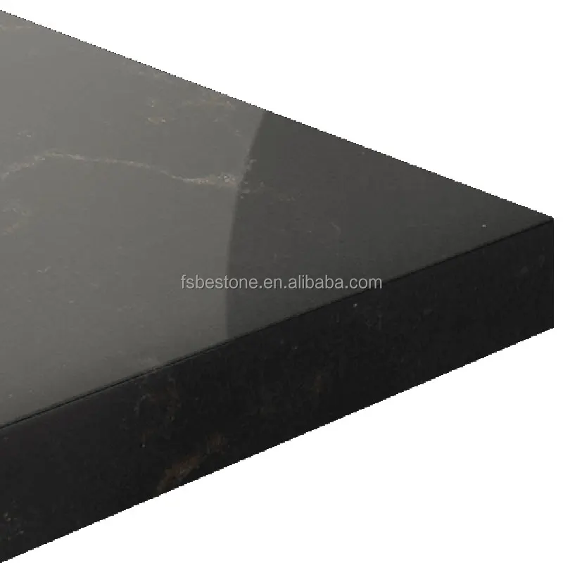 Черный прожилками Искусственного Камня Кварца Плиты