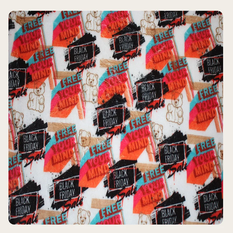 
Custom Printed 100% Polyester Double Side Minky Fabric 