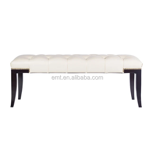 French baroque style bed foot bench memory foam cushioned bed end stools