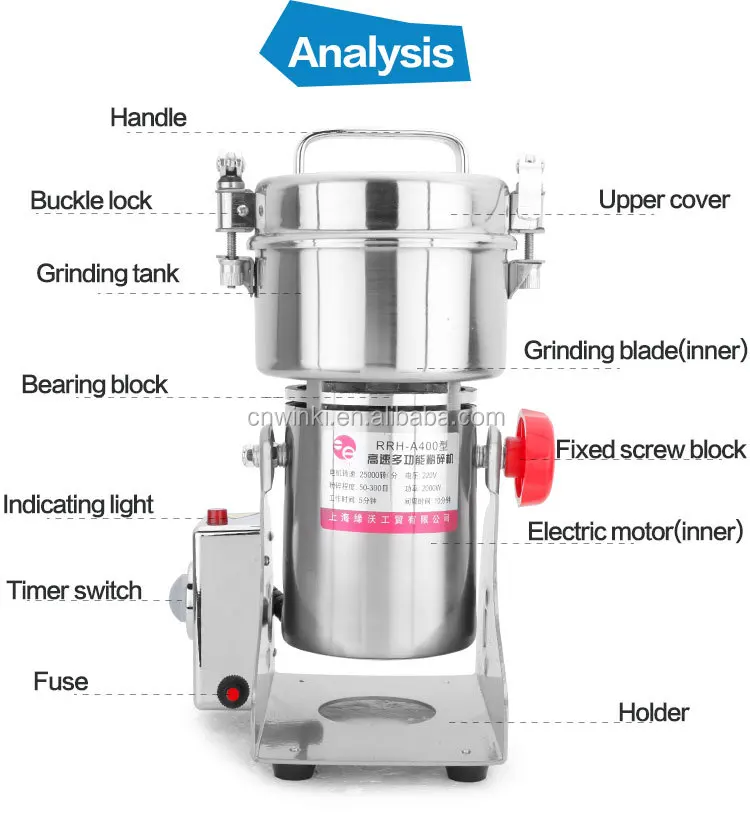 400g stainless steel chili grinder kitchen machine