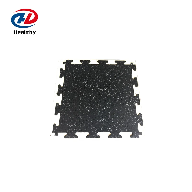 Interlocking dumbbell speckles weight lifting rubber mat gym flooring