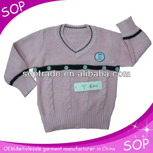 2013 розовый шерстяной свитер дизайн для новорожденных девочек из китая производитель