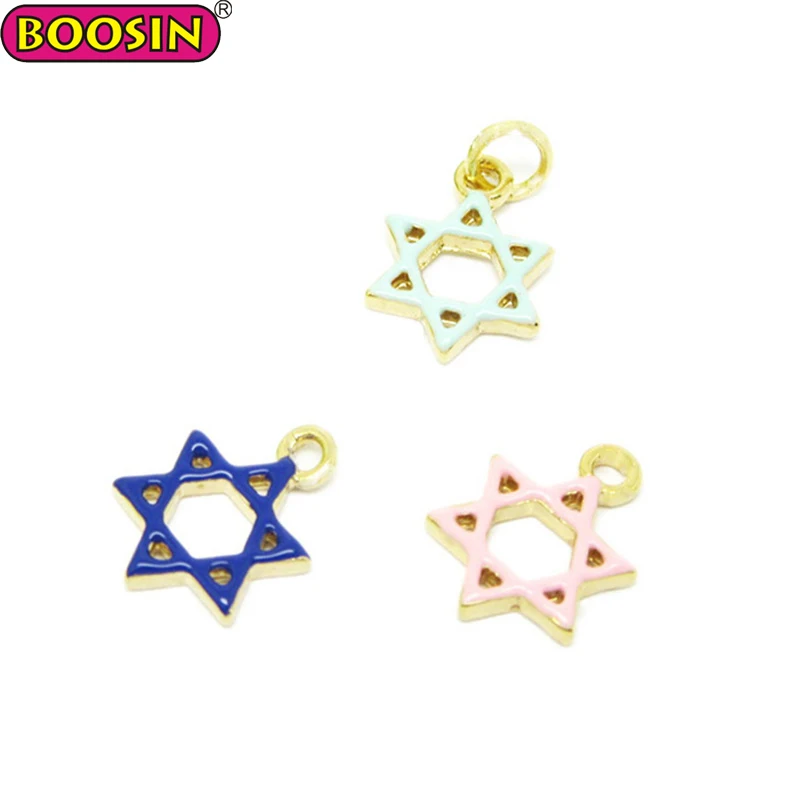 Factory Direct Sale Enamel Star of David Charm Jewish Symbol Charm
