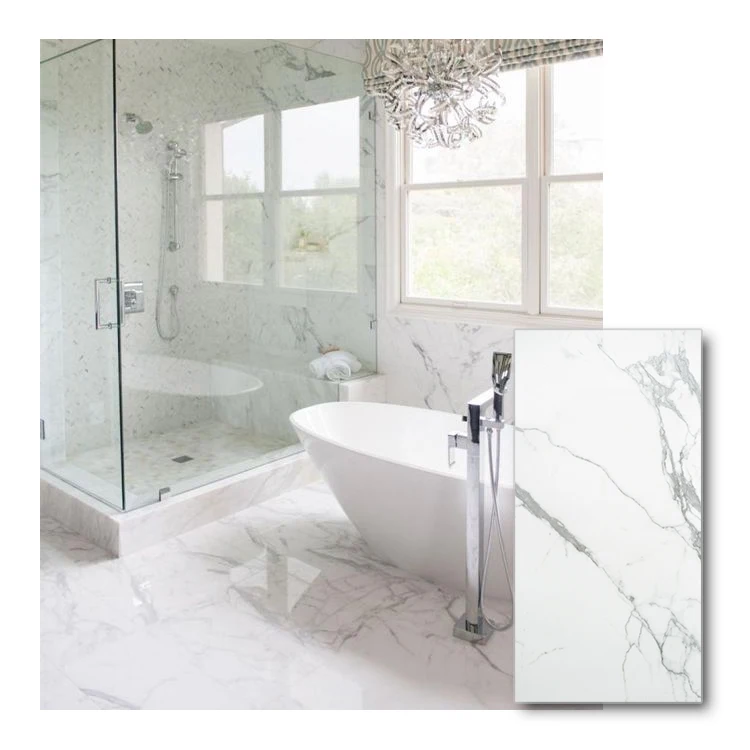
Mat and glossy full body polished Italy design glazed ceramic carrara pure white marble wall and floor Tile  (62058158592)
