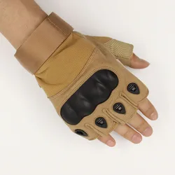 2021 Fingerless Tactical Airsoft Army  Black Tan Green Hard knuckle Military Gloves
