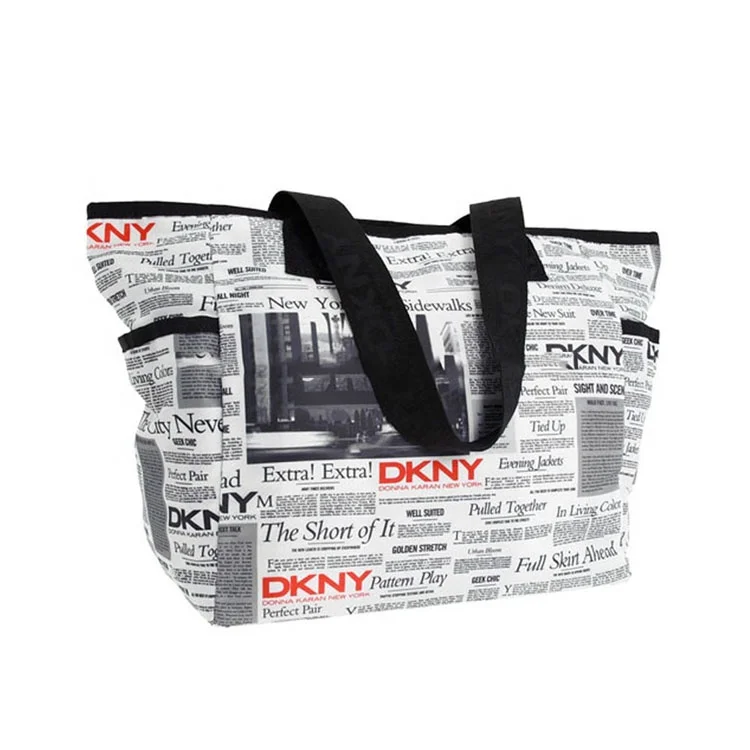customize wholesale best sell newspaper print cotton canvas tote shopping bag