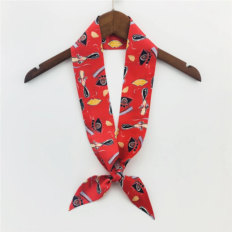 
Cheap Satin Silk Scarf Handbag Wraps bag scarf Wristband Ribbon scarf 