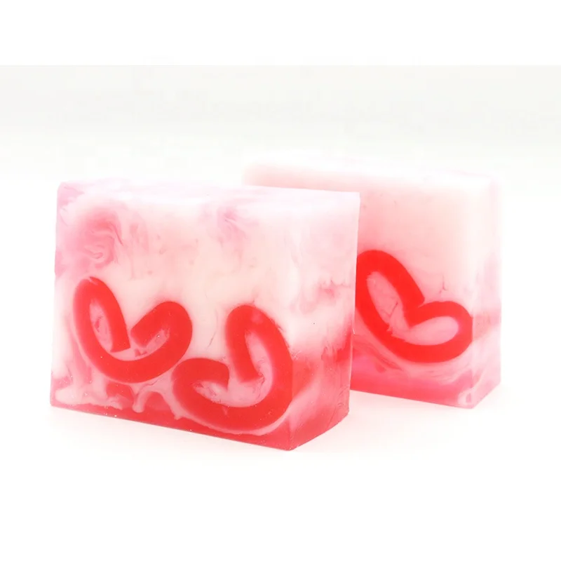 
100g Sweet heart shape Strawberry handmade gift soap 