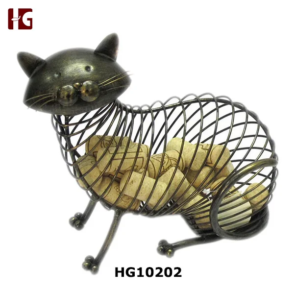 Pig figurine home decor Iron metal Wine Cork Holder