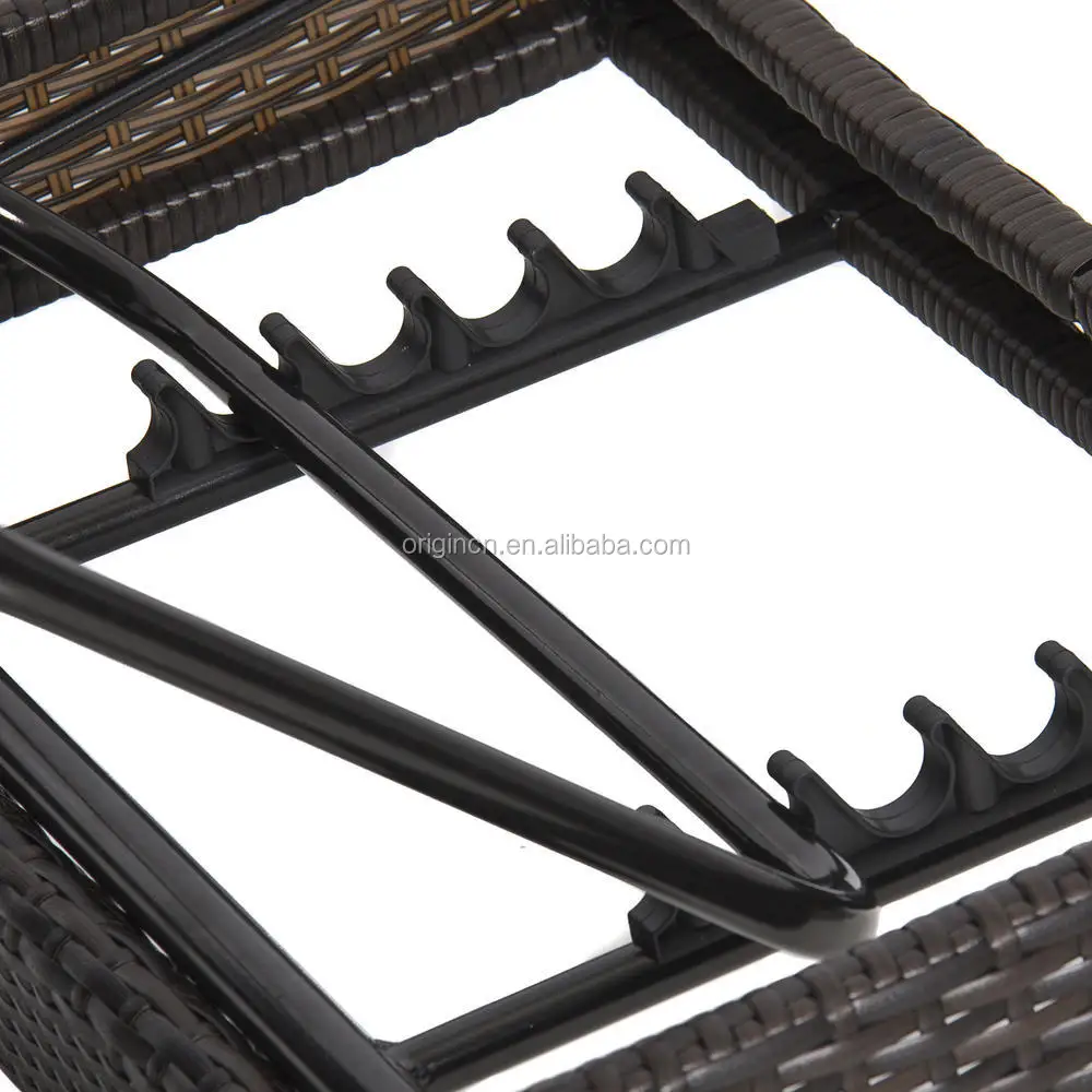 Stackable Sunbath poolside inflatable chair with adjustable back and folding legs wicker patio lounge