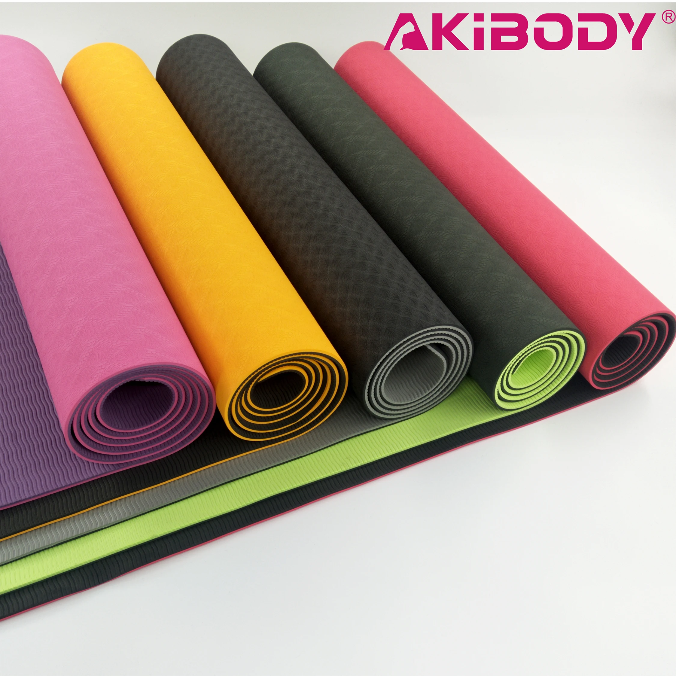 
Wholesale natural TPE double color 183x61x0.6cm yoga mats for body fitness and yoga exercise 