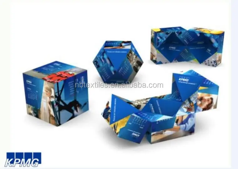 Diamond design folding calendar magic cube 2017 wholesale