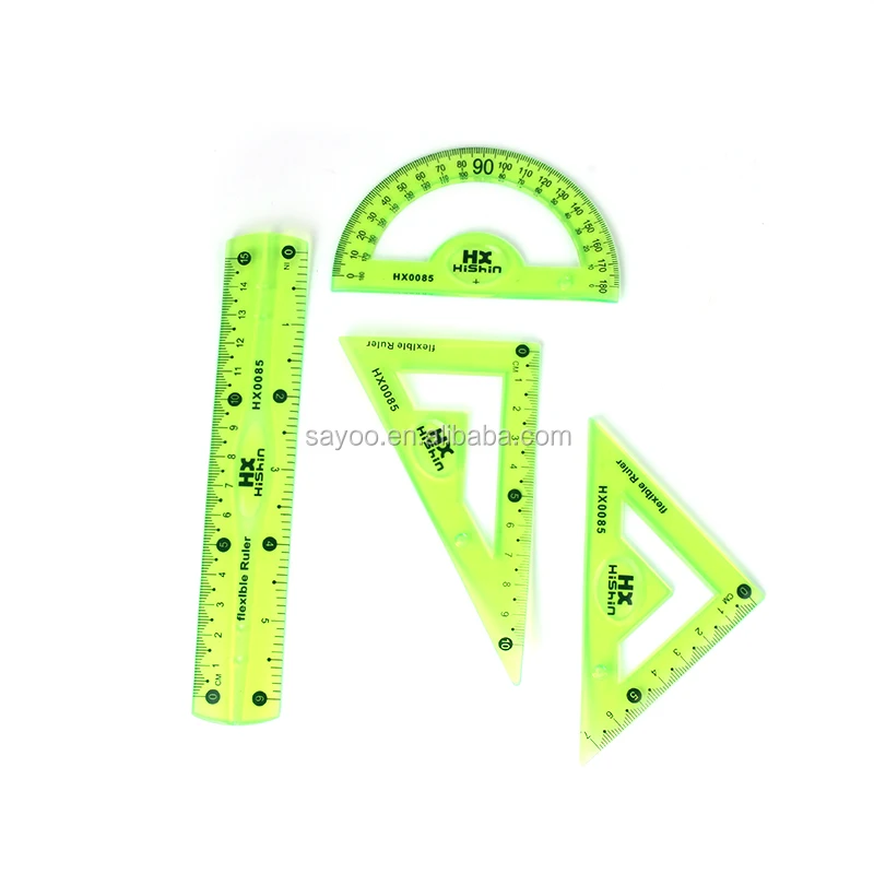 Hot sale 30CM clear PVC Flexible ruler soft plastic ruler