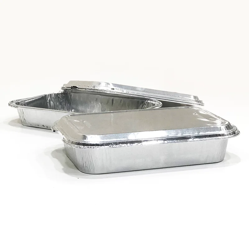 
Disposable rectangular food packing Airline aluminum foil container aluminum tray 