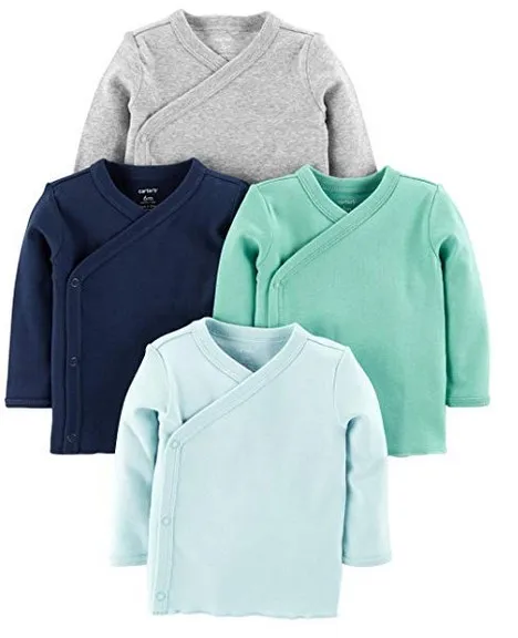 
Baby Girl Clothes 3-Pack Side-Snap Long-Sleeve Shirt 