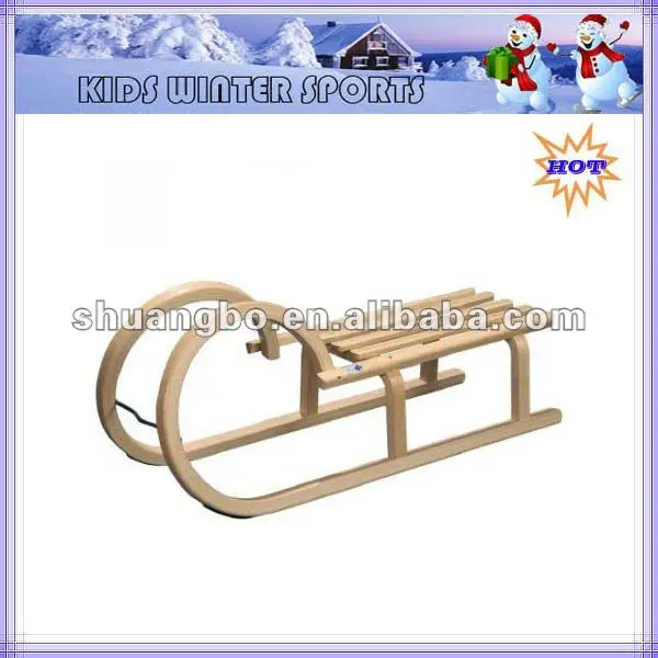 wooden snow sledge