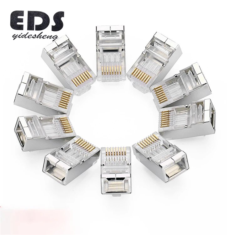 
High Quality CAT6 RJ45 Connector For Stranded Solid network cable 8P8C Gold Plated RJ45 Plug with UTP 
