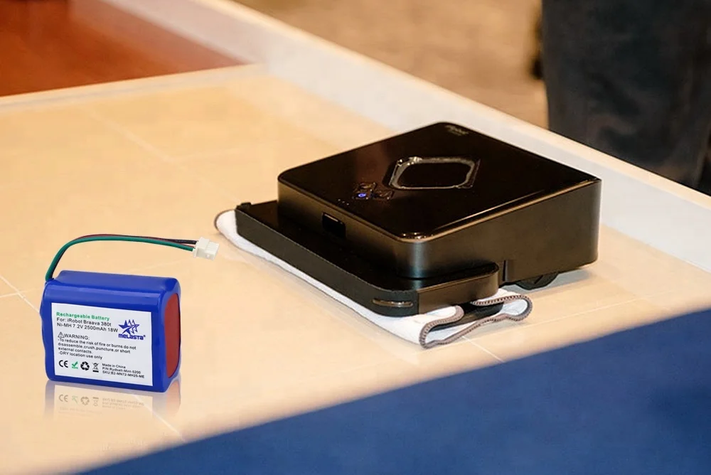 Melasta Wholesale Rechargeable Battery Ni-MH 7.2V 2500mAh for iRobot Braava 380t