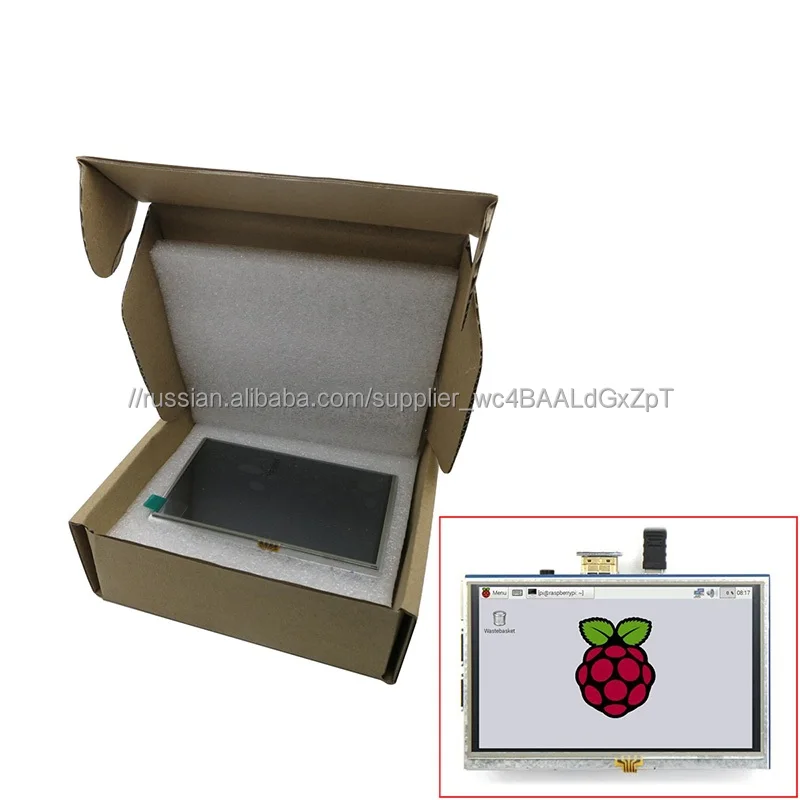 ЖК-модуль 5,0 дюймов Pi TFT 5 дюймов резистивный сенсорный ЖК-экран Щит Модуль HDMI интерфейс для Raspberry Pi 3 +/B +/2B